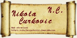 Nikola Ćurković vizit kartica